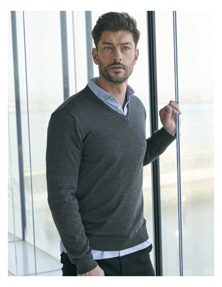 HEN-H720-Mens Lightweight V-Neck Jumper 2